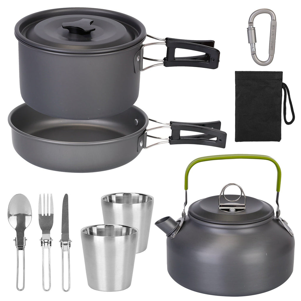 12Pcs Camping Cookware Set Camping Stove Aluminum Pot Pans Kit Mercantile Mountain