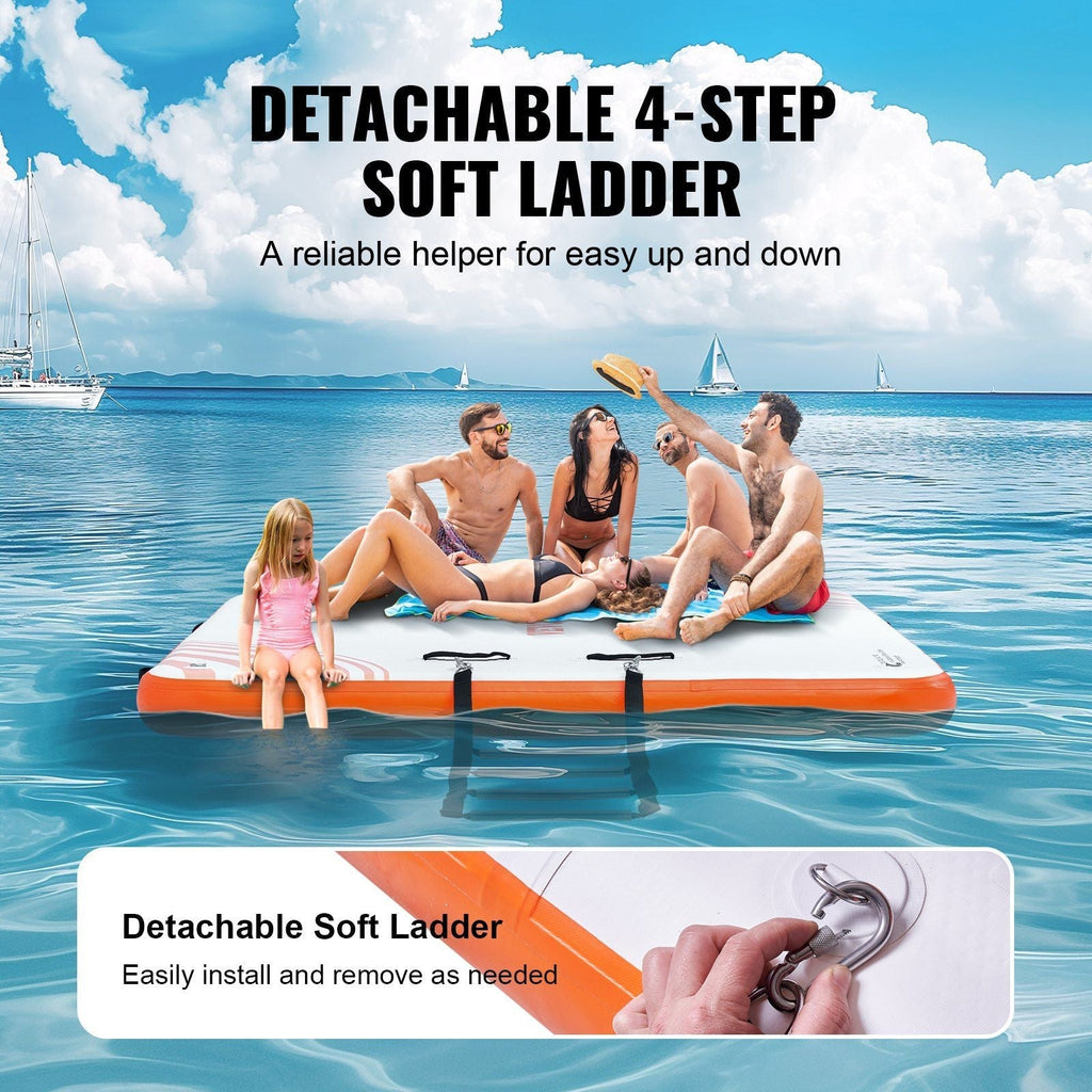 10x8FT Inflatable Floating Dock Platform – Non-Slip Water Raft Mercantile Mountain