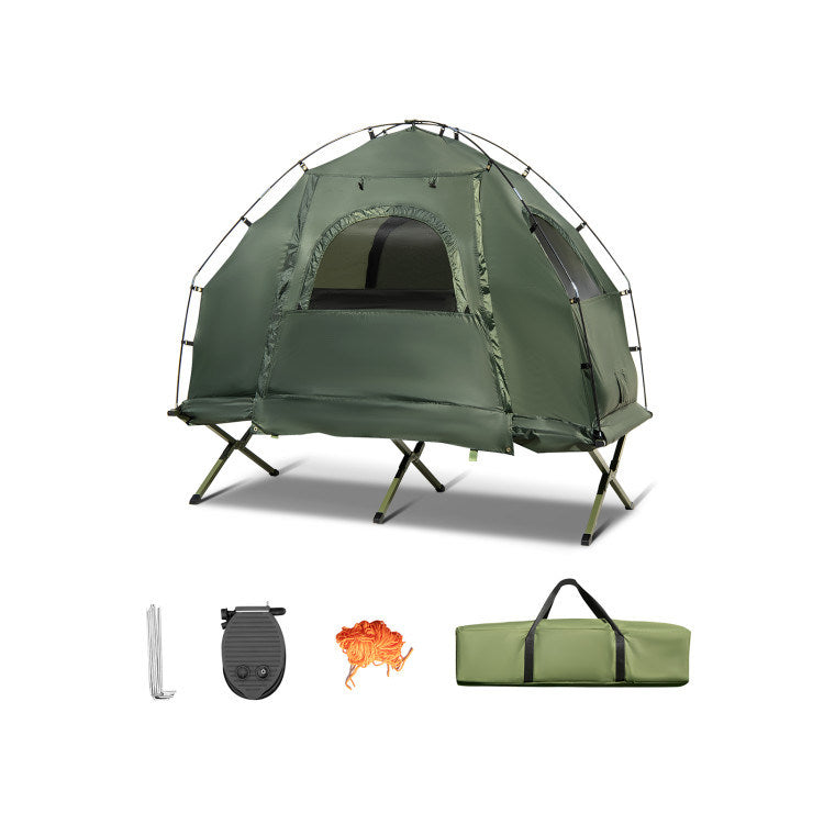 1-Person Folding Camping Tent with Sunshade and Air Mattress Mercantile Mountain