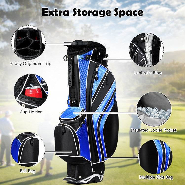 Golf Stand Cart Bag with 6-Way Divider Carry Pockets Mercantile Mountain