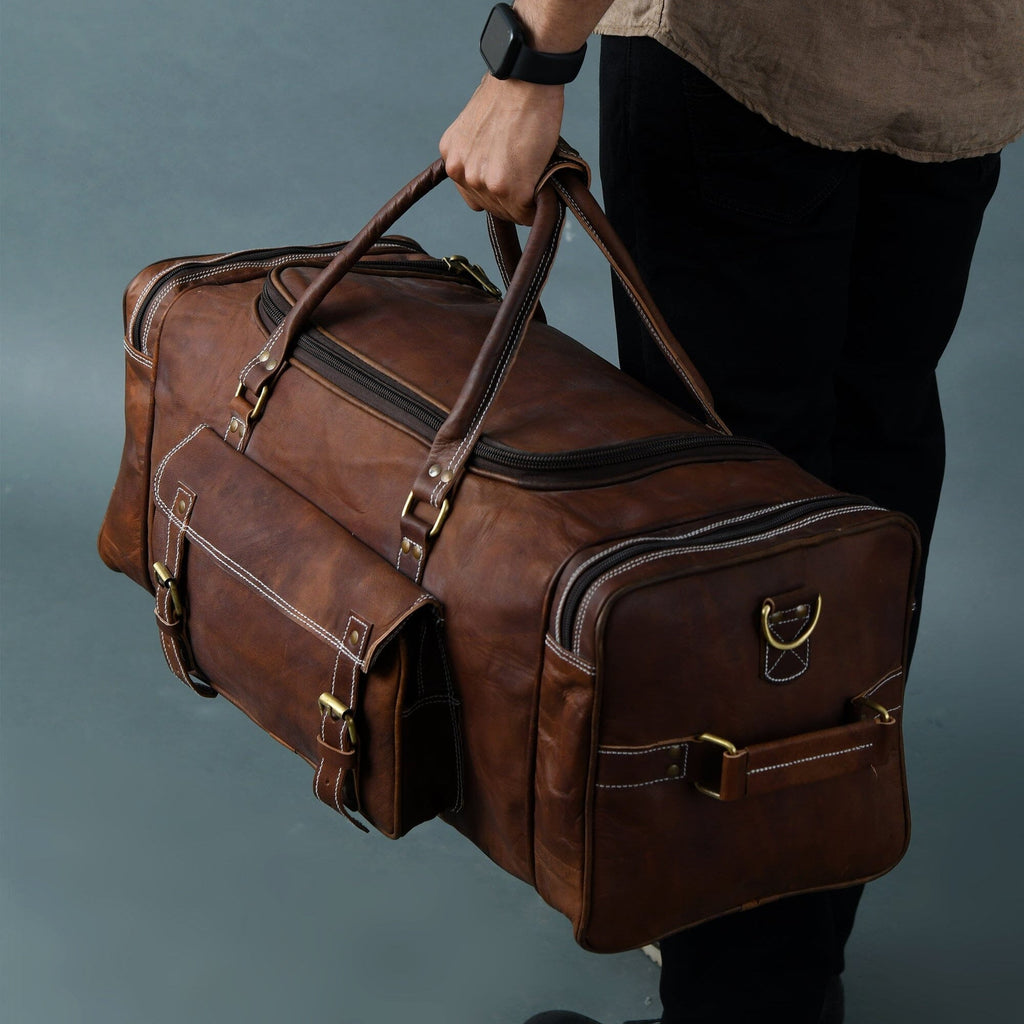 Walker Leather Weekender Bag + Free Toiletry Classy Leather Bags