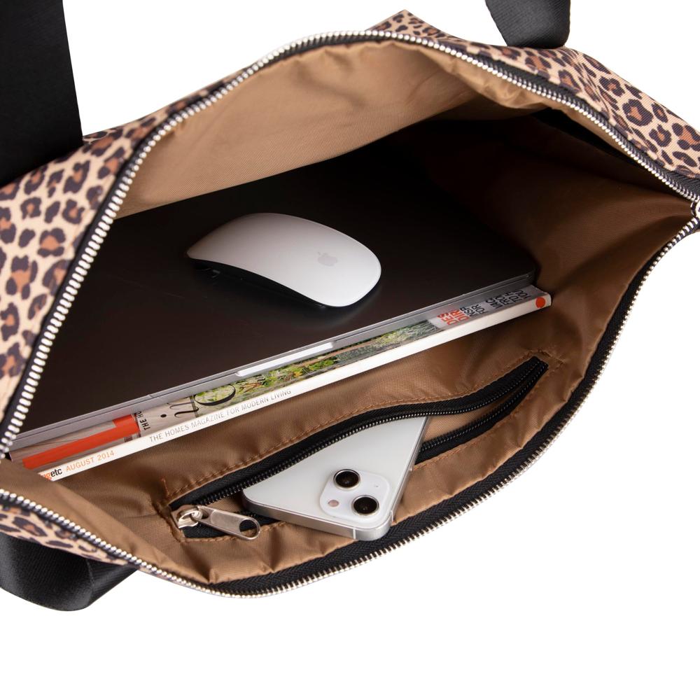 Earthy Leopard Tote Bag Mizuri Leather