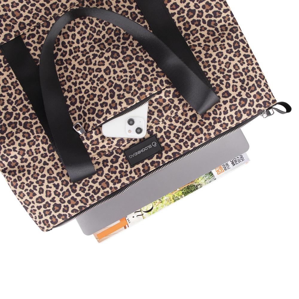 Earthy Leopard Tote Bag Mizuri Leather