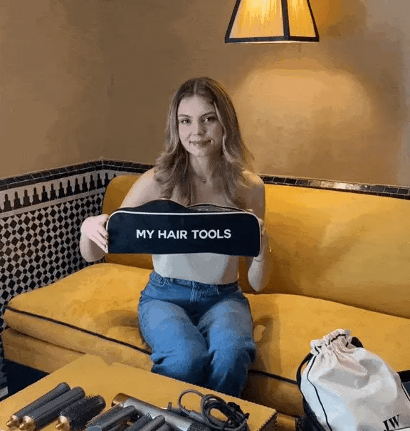 Roomy Hair Wrap Tools Travel Case, Black Bag-all