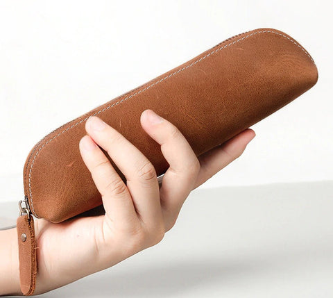 The Paavo Leather Pen Case | Leather Makeup Pouch STEEL HORSE LEATHER
