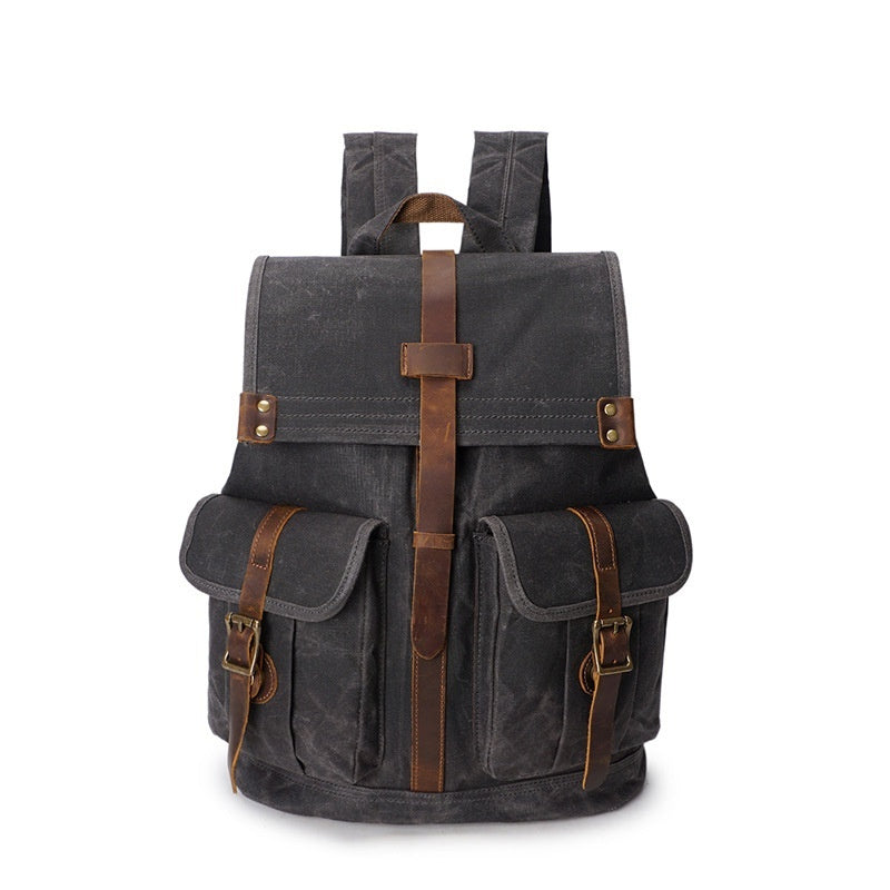 Men's Oil Wax Canvas Vintage Travel Backpack Social Buzz eSIMs