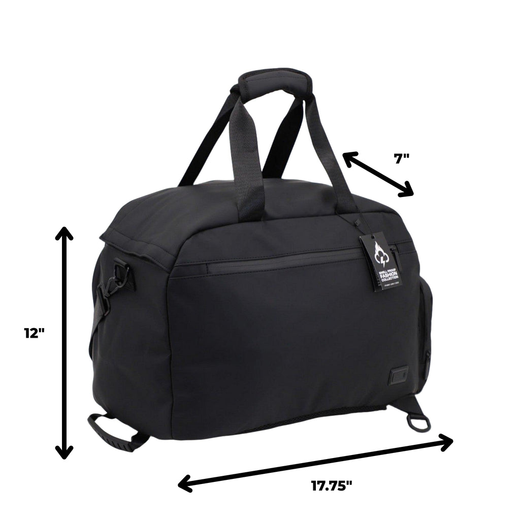 FireBar Labs Smell Proof Executive Hybrid Duffle Bag Backpack w/USB-C Fast Charge Port - Hidden Lock Safely Fashion Powered by FireBar Labs