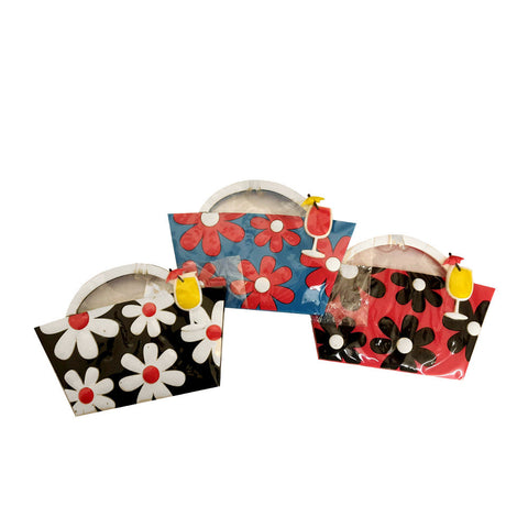 Ganz Flowered Tote Bag Luggage Tag Multiple Colors