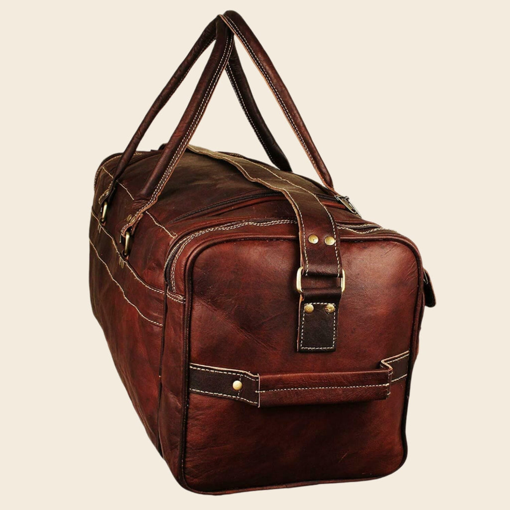 Traveler Weekender Duffle Bag + FREE Toiletry Bag (ZIPIFY) Classy Leather Bags