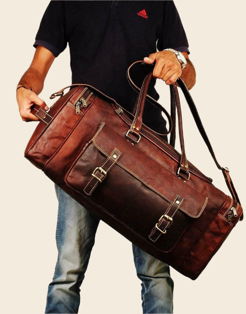 BOGO: Traveler Weekender Duffle Bag + FREE Toiletry Bag Classy Leather Bags