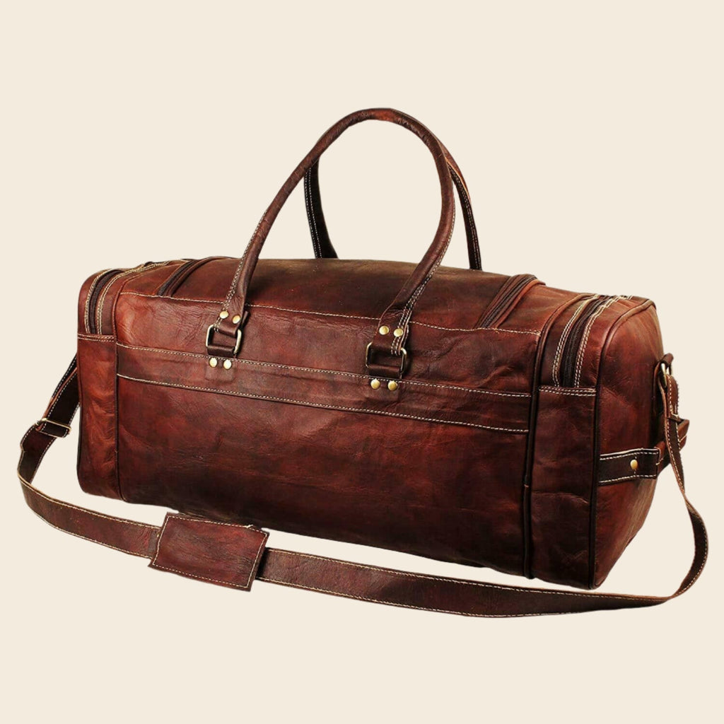 Traveler Weekender Duffle Bag + FREE Toiletry Bag (ZIPIFY) Classy Leather Bags