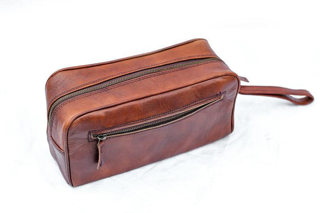 The Single Section Toiletry- Brown Classy Leather Bags