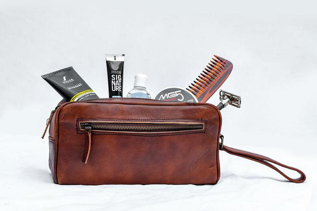 The Single Section Toiletry- Brown Classy Leather Bags