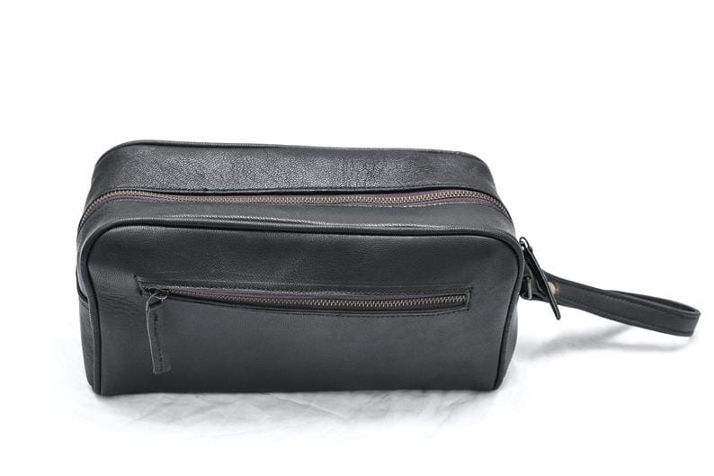 The Twin Section Toiletry- Black Classy Leather Bags