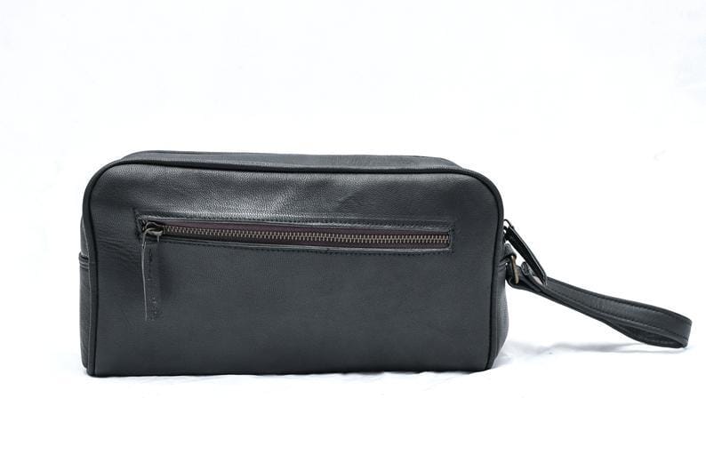 The Twin Section Toiletry- Black Classy Leather Bags