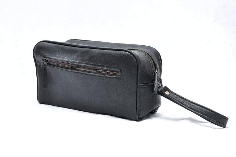 The Single Section Toiletry- Black Classy Leather Bags