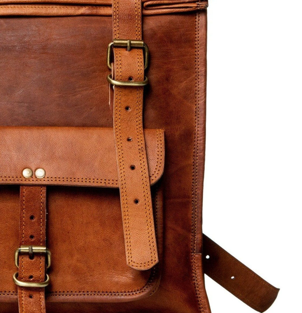 The Hoffman Roll Top Backpack Classy Leather Bags