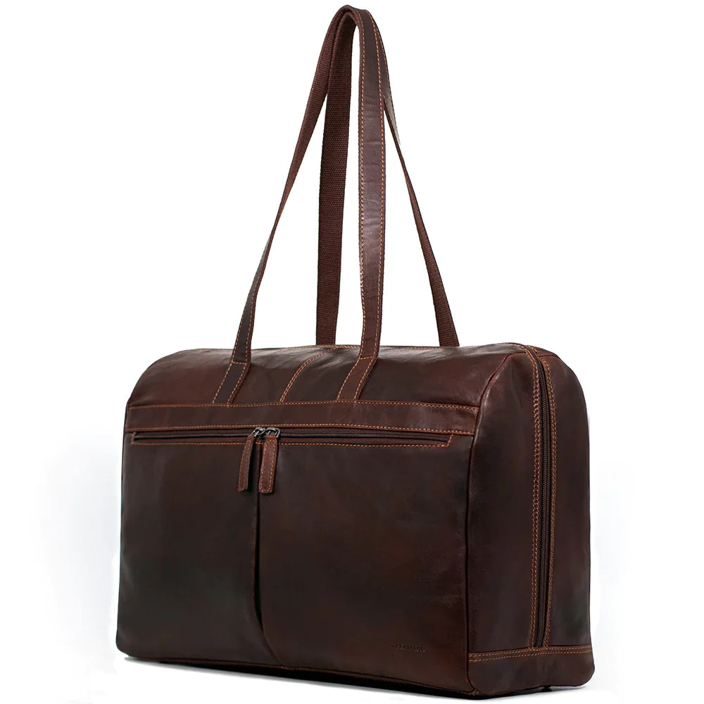 Jack Georges Voyager Uptown Leather Duffle Tote Bag Jack Georges