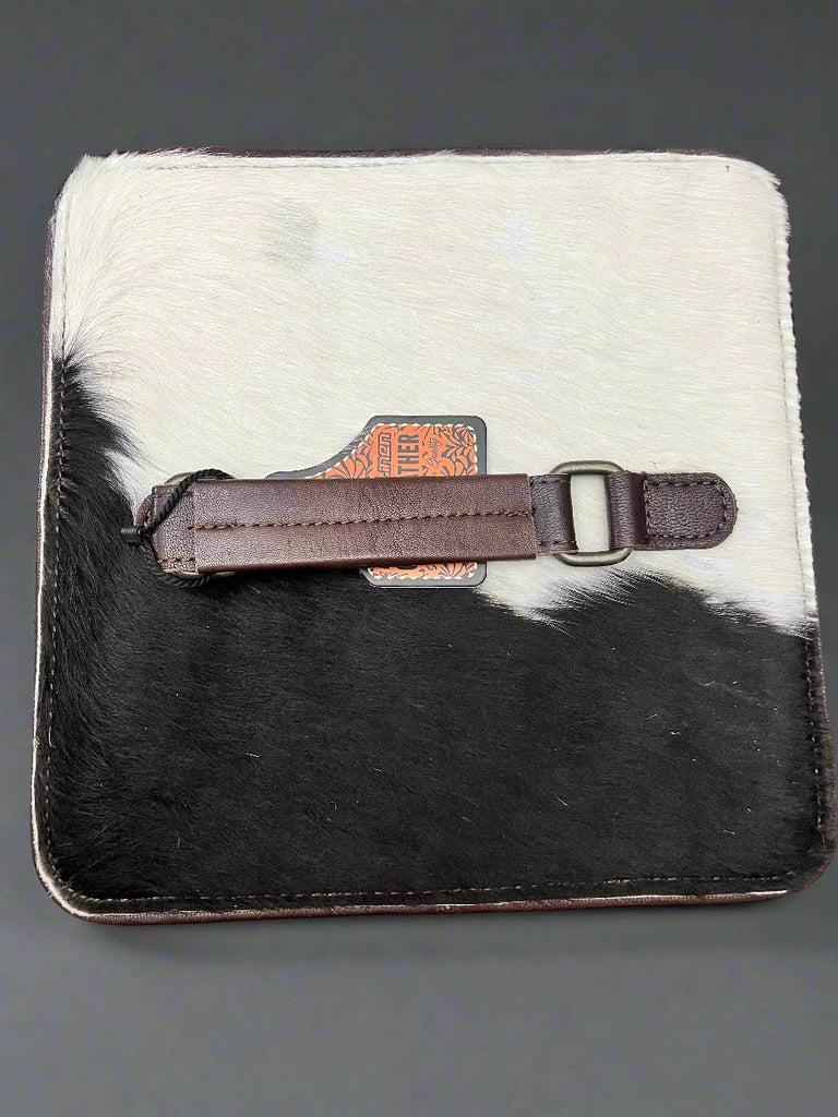 Lockable Hair on Hide Jewelry Case Cowhide and Conchos