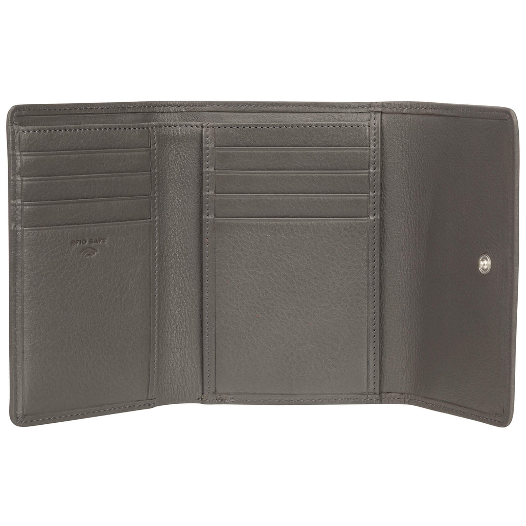 Mancini Basket Weave RFID Secure Medium Clutch Wallet Mancini