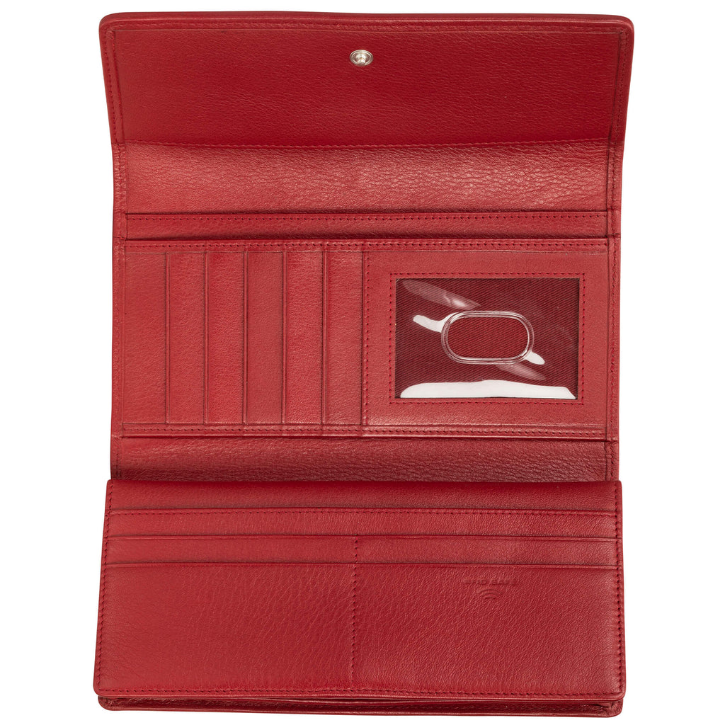 Mancini Basket Weave RFID Secure Quadruple Fold Wallet Mancini