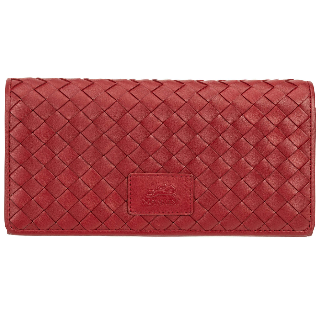 Mancini Basket Weave RFID Secure Trifold Wallet Mancini