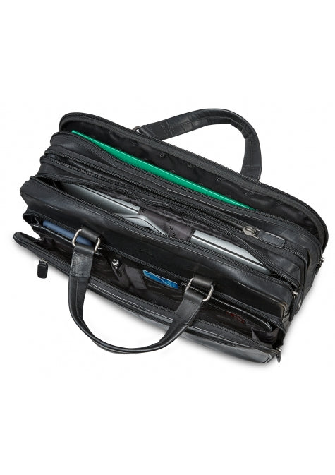 Mancini Buffalo Expandable Double Compartment Briefcase for 15.6'' Laptop / Tablet Mancini