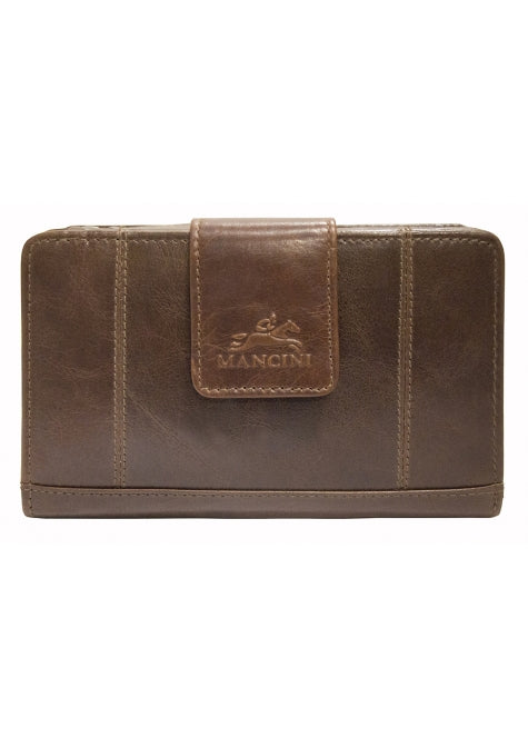 Mancini Casablanca Ladies' RFID Secure Medium Clutch Wallet Mancini