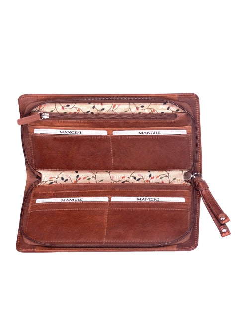 Mancini Casablanca Ladies' RFID Zippered Clutch Wallet Mancini