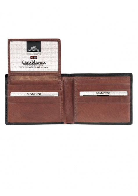 Mancini Casablanca Men’s Billfold with Removable Passcase Mancini