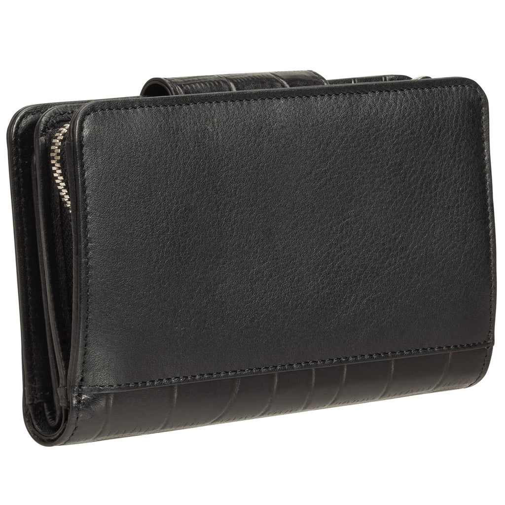 Mancini Croco RFID Secure Medium Clutch Wallet Mancini