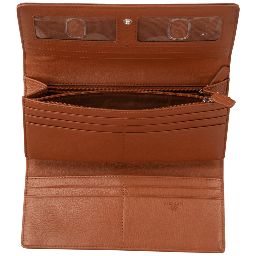 Mancini Croco RFID Secure Trifold Wallet Mancini