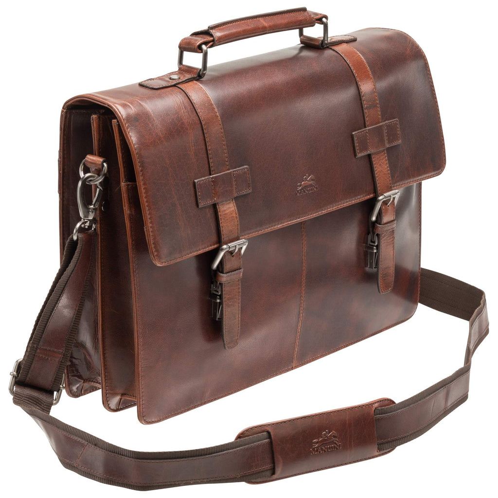 Mancini Double Compartment Briefcase for 15.6” Laptop / Tablet Mancini