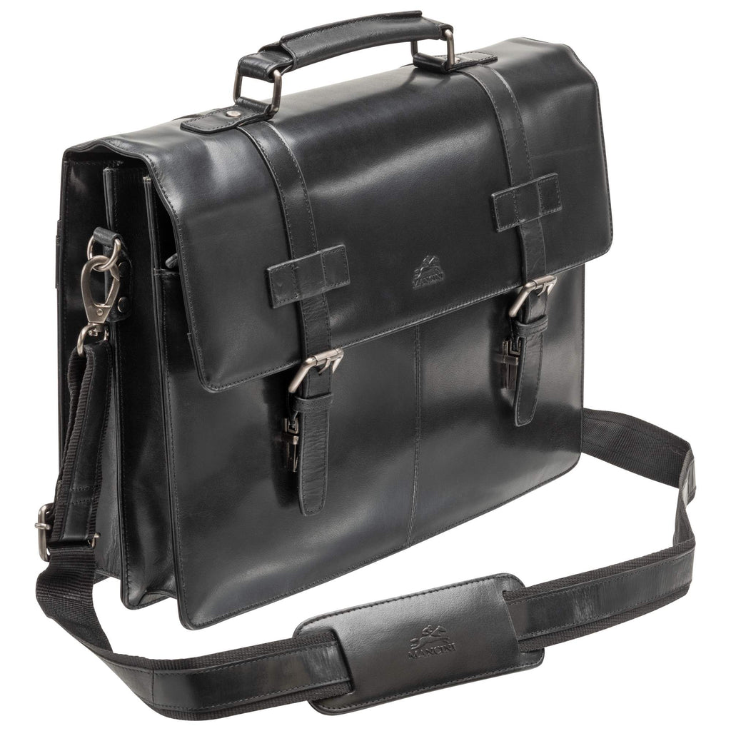 Mancini Double Compartment Briefcase for 15.6” Laptop / Tablet Mancini