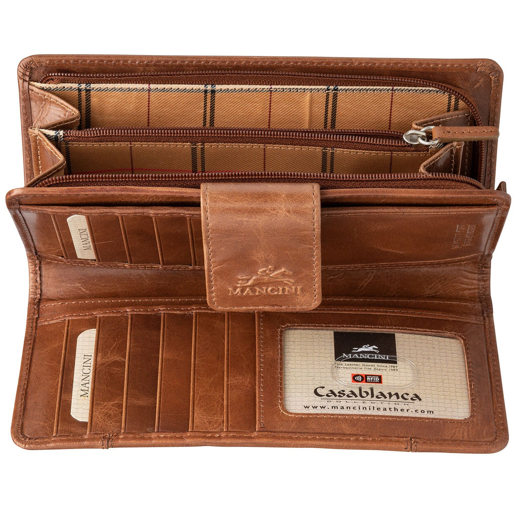 Mancini Ladies’ RFID Secure Clutch Wallet Mancini