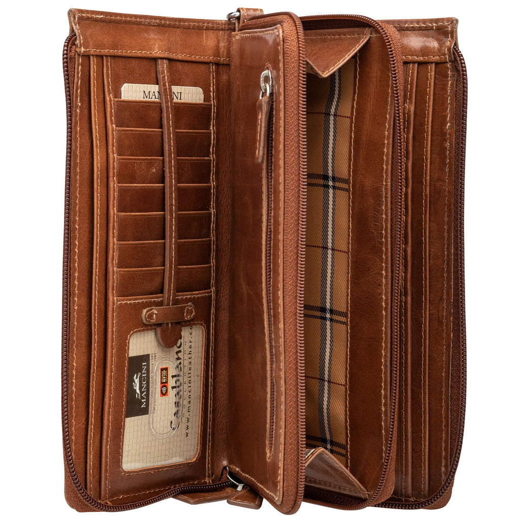 Mancini Ladies` RFID Secure Trifold Wallet Mancini