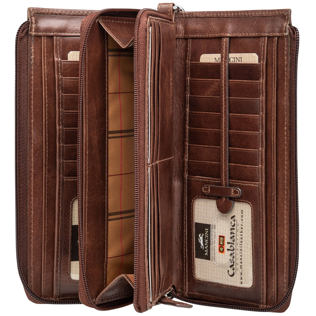 Mancini Ladies` RFID Secure Trifold Wallet Mancini