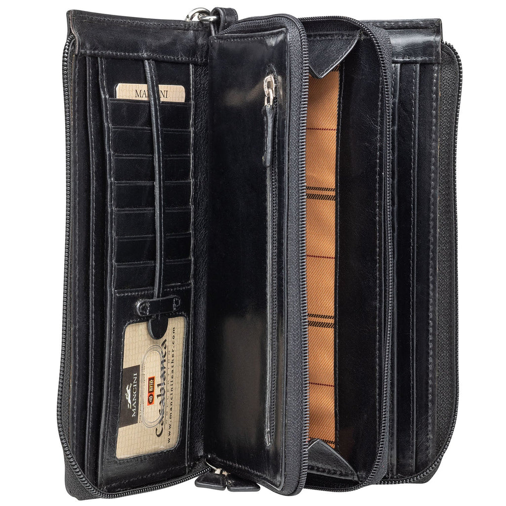 Mancini Ladies` RFID Secure Trifold Wallet Mancini