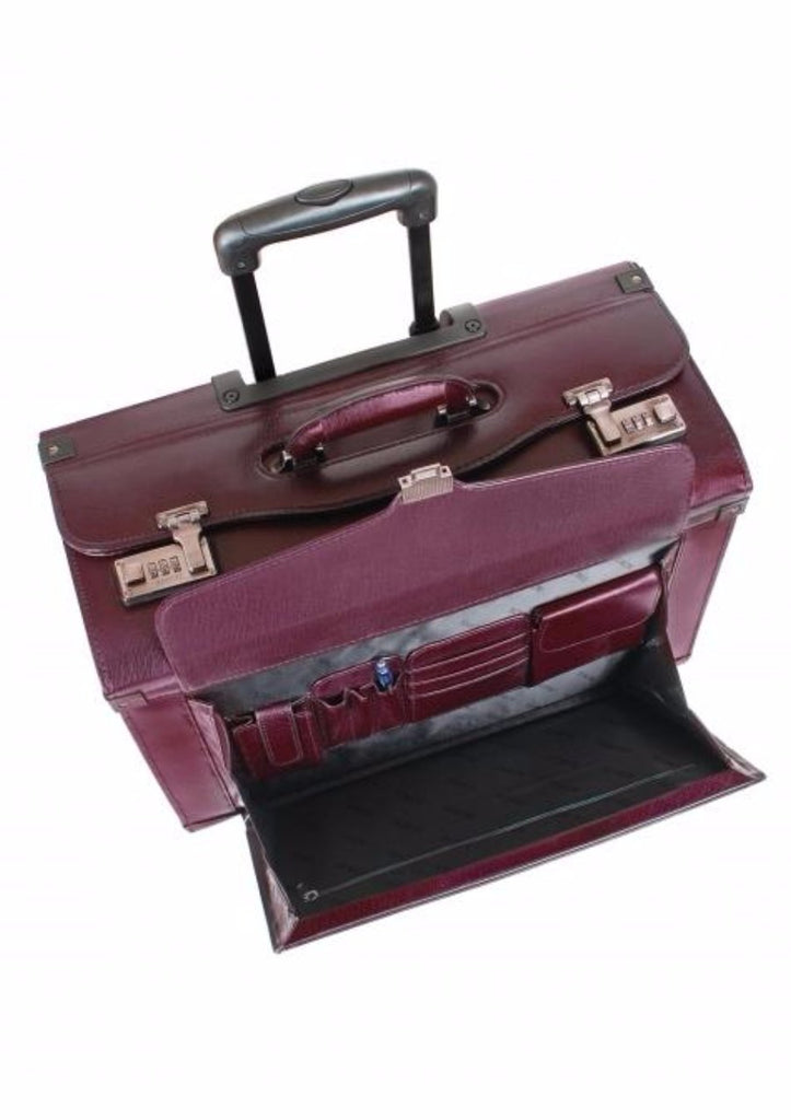 Mancini Leather Goods Deluxe Wheeled Catalog Case - LuggageDesigners