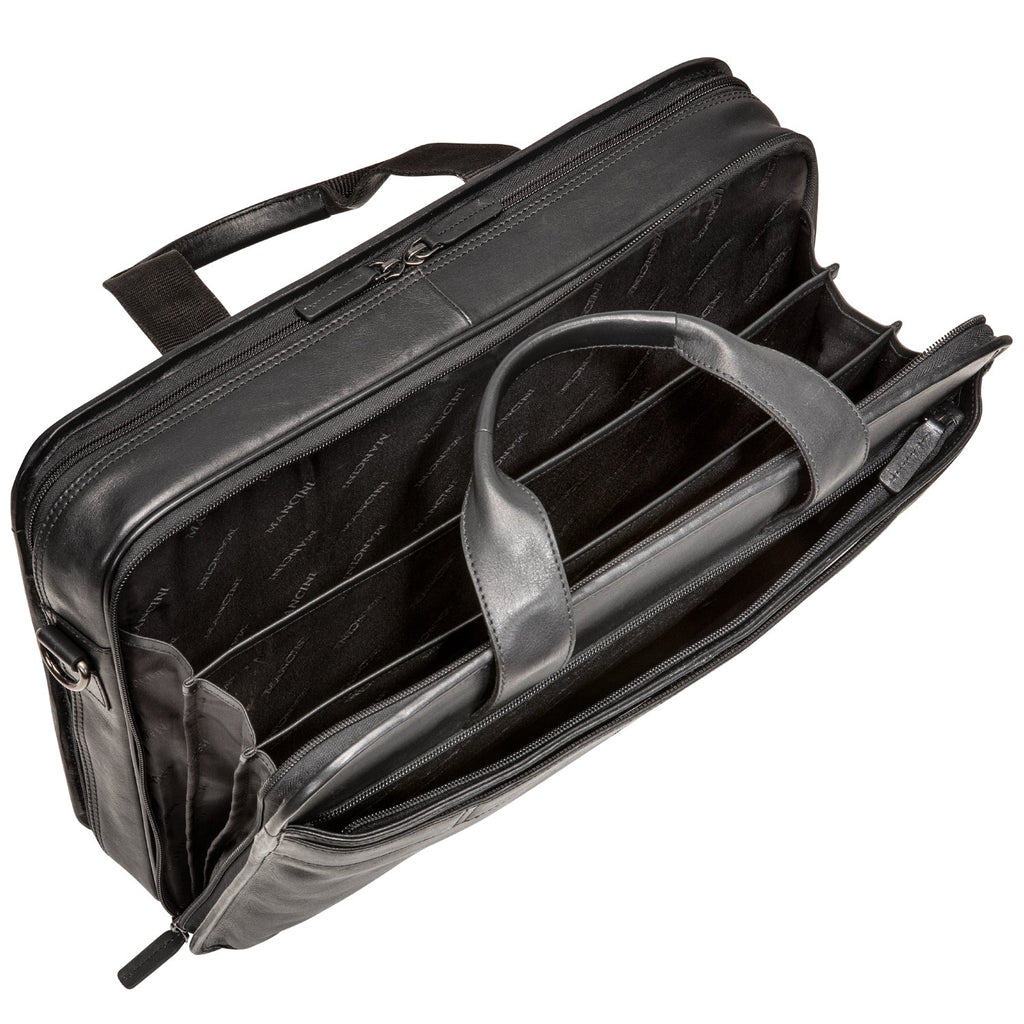 Mancini Milan Double Compartment Top Zipper 15.6” Laptop / Tablet Briefcase Mancini