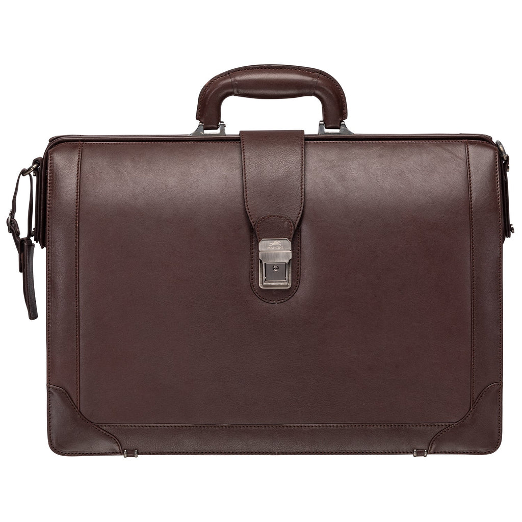 Mancini Milan Luxurious Litigator Briefcase Pocket for 17.3” Laptop Mancini
