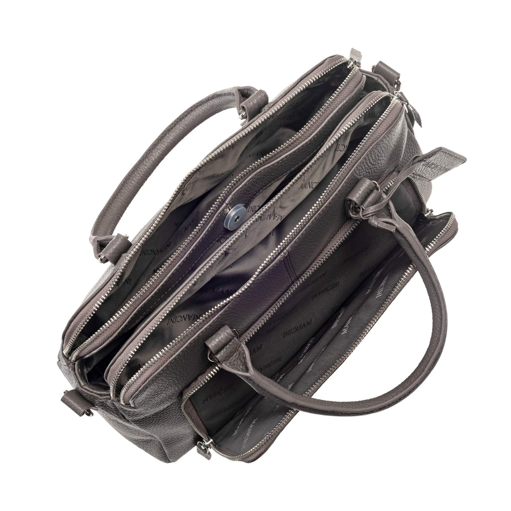 Mancini Pebbled Jennifer Satchel Bag Mancini