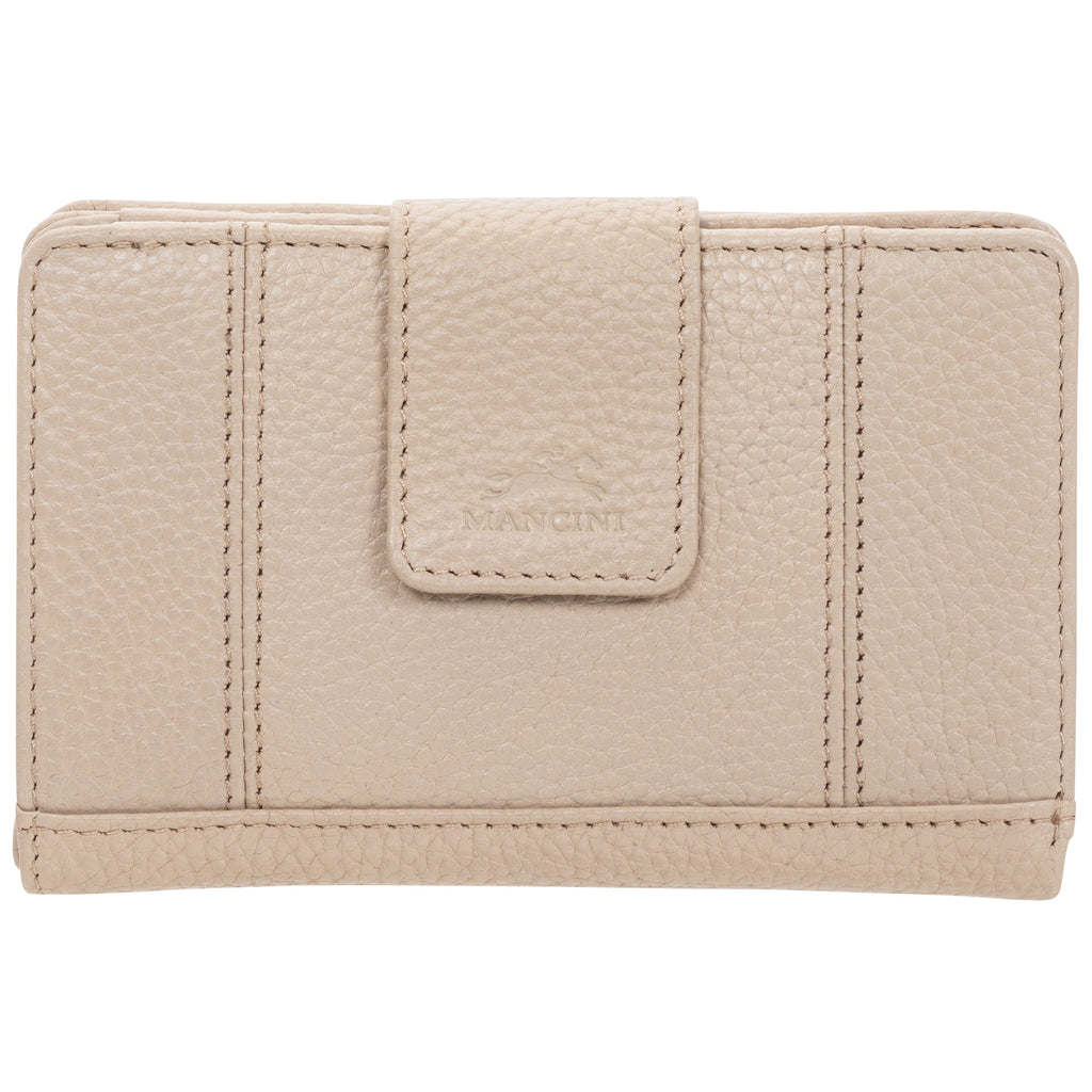 Mancini Pebbled Ladies’ RFID Medium Clutch Wallet Mancini
