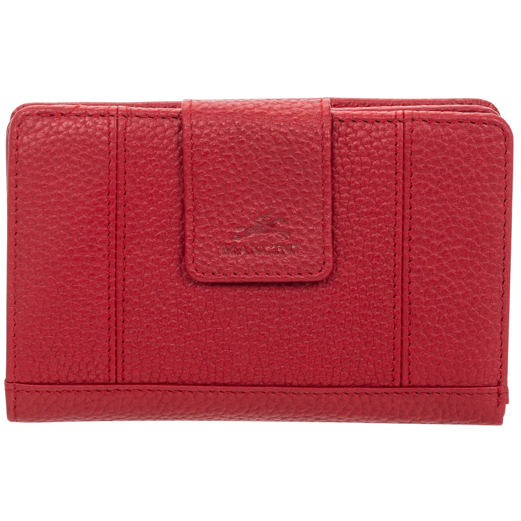 Mancini Pebbled Ladies’ RFID Medium Clutch Wallet Mancini