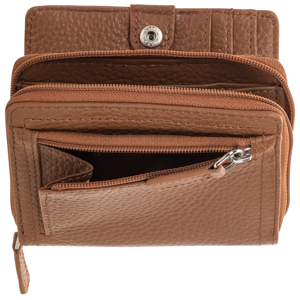 Mancini Pebbled Ladies’ RFID Small Clutch Wallet Mancini