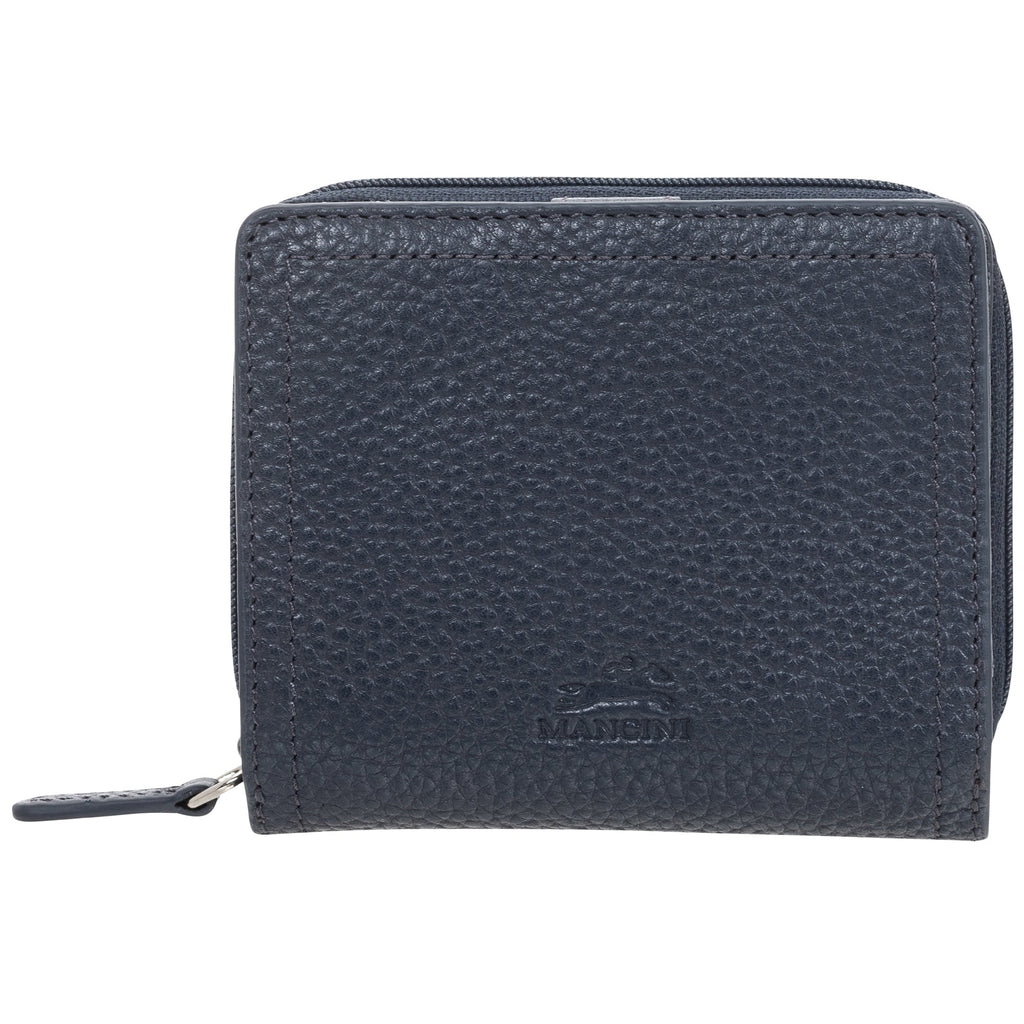 Mancini Pebbled Ladies’ RFID Small Clutch Wallet Mancini