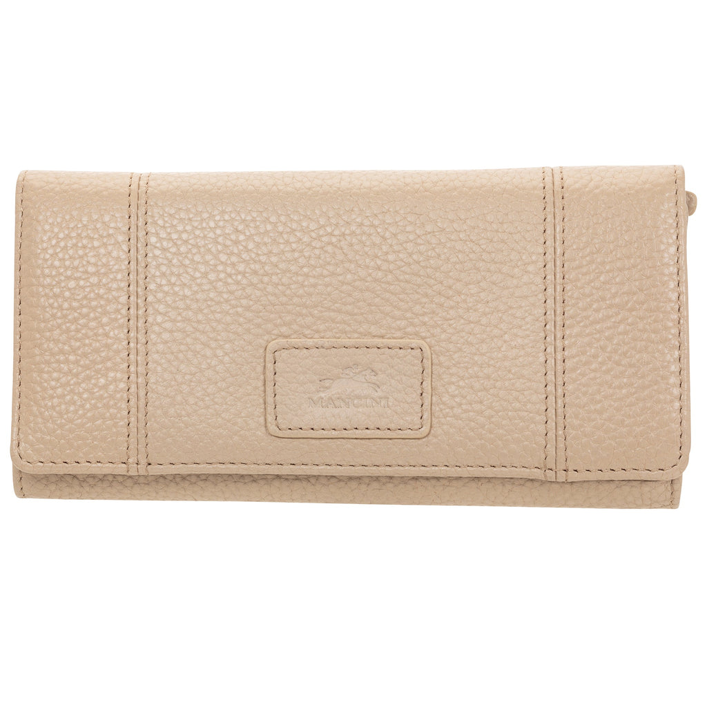 Mancini Pebbled Ladies’ RFID Trifold Wallet Mancini