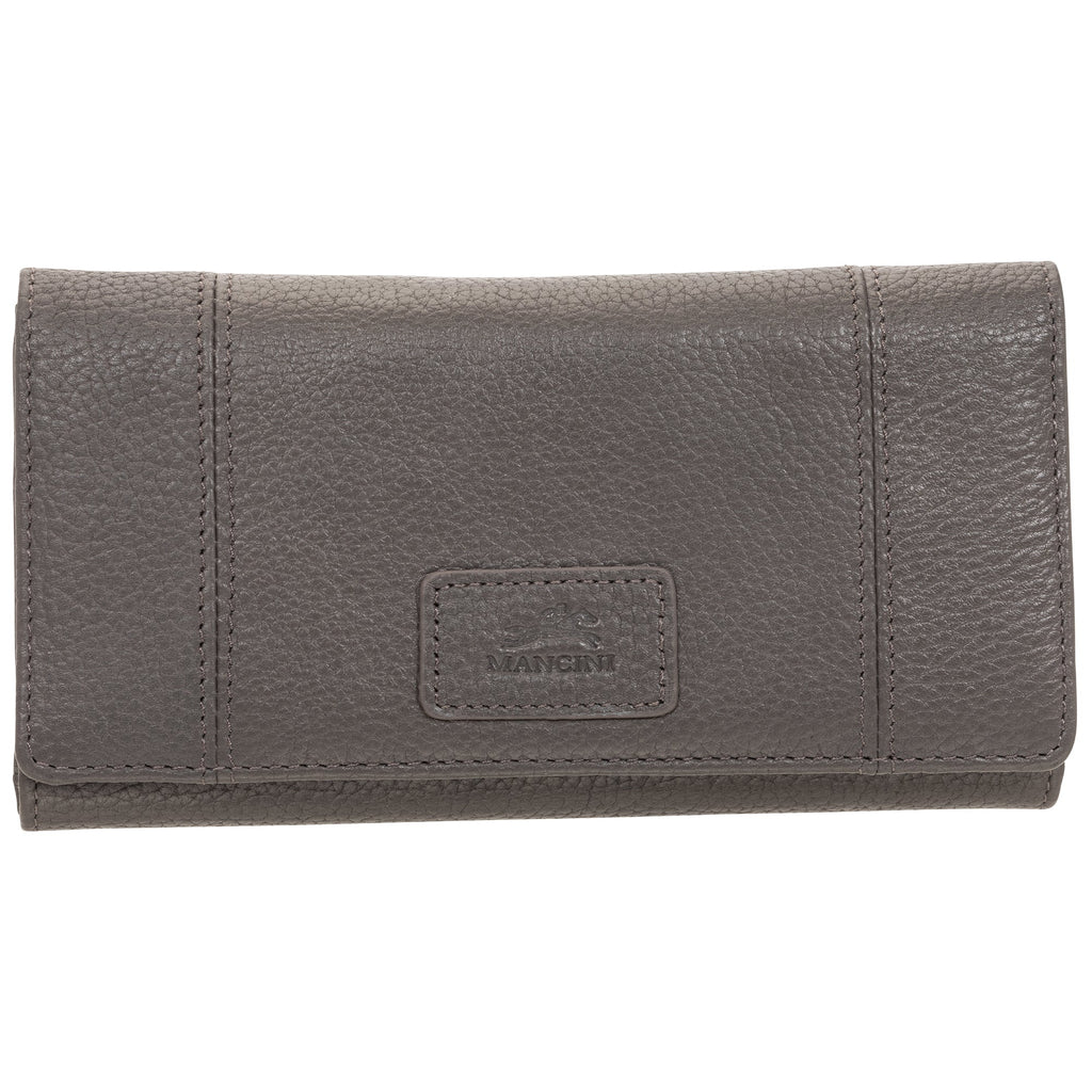 Mancini Pebbled Ladies’ RFID Trifold Wallet Mancini