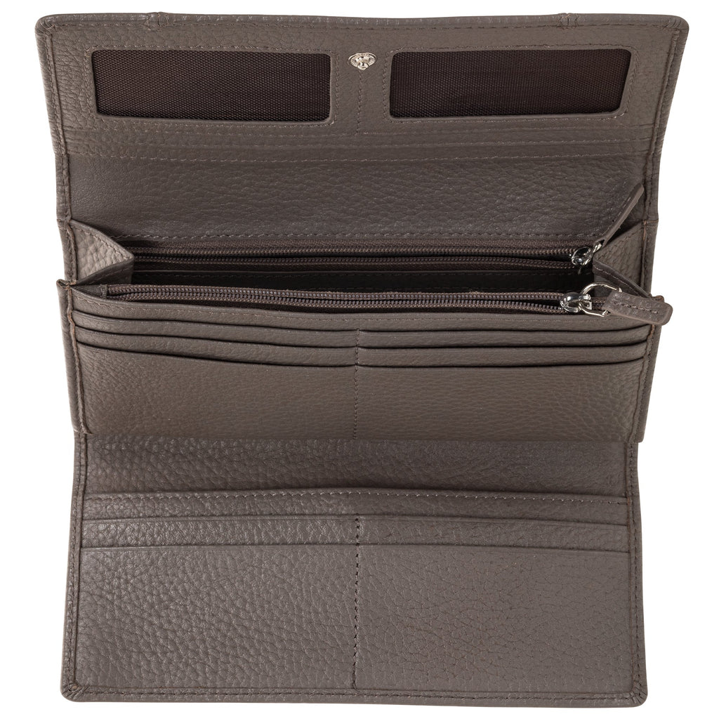 Mancini Pebbled Ladies’ RFID Trifold Wallet Mancini