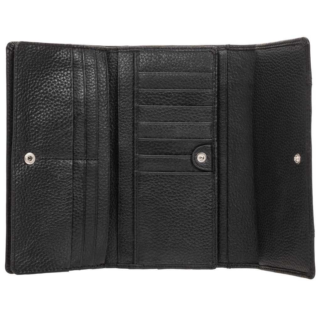 Mancini Pebbled Ladies’ RFID Trifold Wallet Mancini